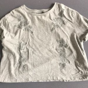 Gray TopShop t-shirt with flower details